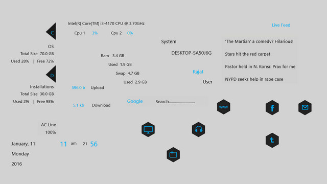 Aliens - 20 Best Rainmeter Skins to Customize Rainmeter - Best Rainmeter Skins - Cool Skins for Rainmeter Theme