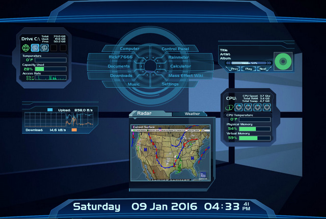 Mass Effect - Best Rainmeter Skins - Cool Skins for Rainmeter Theme - 20 Best Rainmeter Skins to Customize Rainmeter