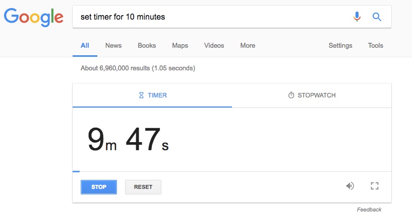 Set a Timer - Google Search Tips and Tricks