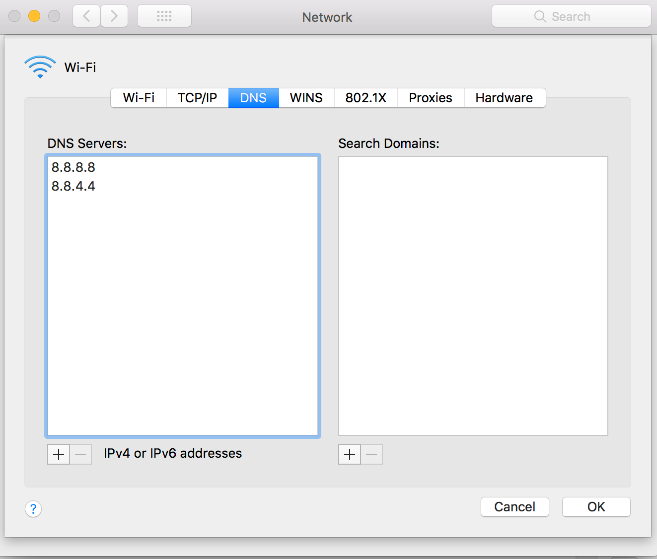 Fix DNS Probe Finished Bad Config in Chrome on Mac