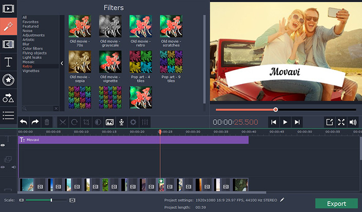 Movavi Video Editor - Filters - Best Video Editor for Mac