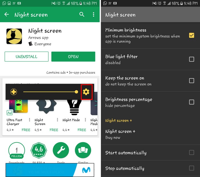Night Screen - Best Blue Light Filter Apps for Android - Free Apps for Blue Light Filtering