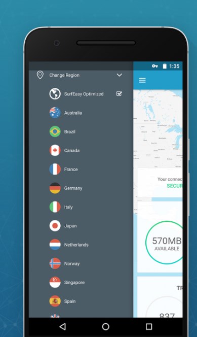 SurfEasy Secure Android VPN App Like Psiphon - Alternative Apps Like Psiphon - Apps Like Psiphon