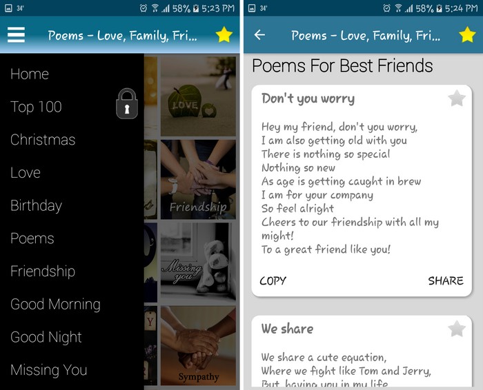 Poems for all occasions - Best Poetry Writing Apps to Learn Poetry Writing on Android