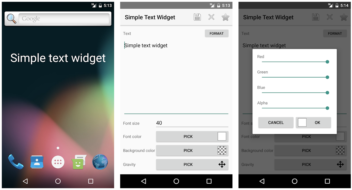 Simple Text Widget - Best and Cool New Android Apps of the Month