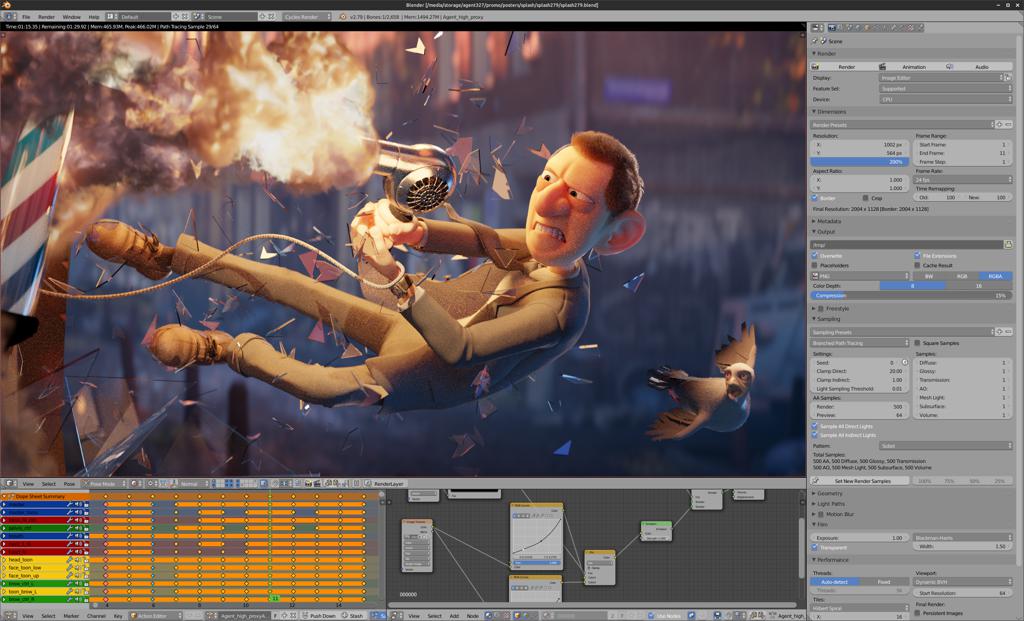 blender - Best Linux Video Editing Software for Editing Videos on Linux