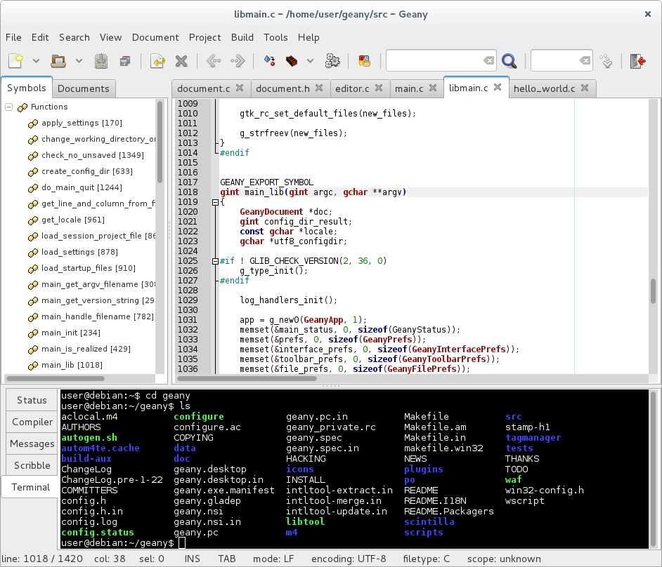geany code editor - Get Notepad++ on Linux - Best Notepad Alternatives for Linux