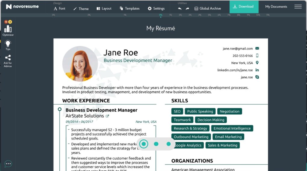 Novoresume - Free Online Resume Builder to Create Resume CV and Cover Letters