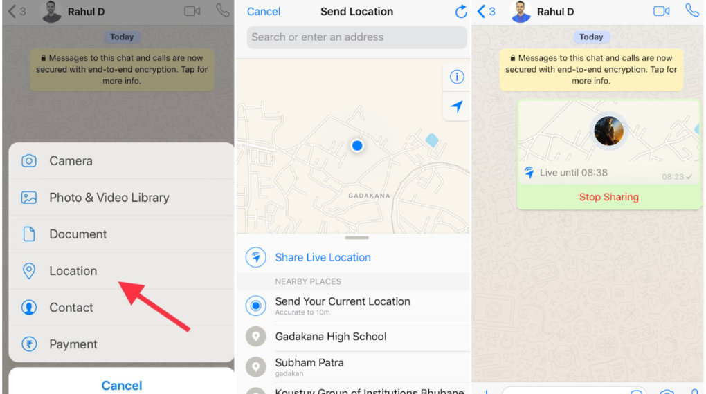 Sharing location on WhatsApp - How to Send Your Location to Someone?