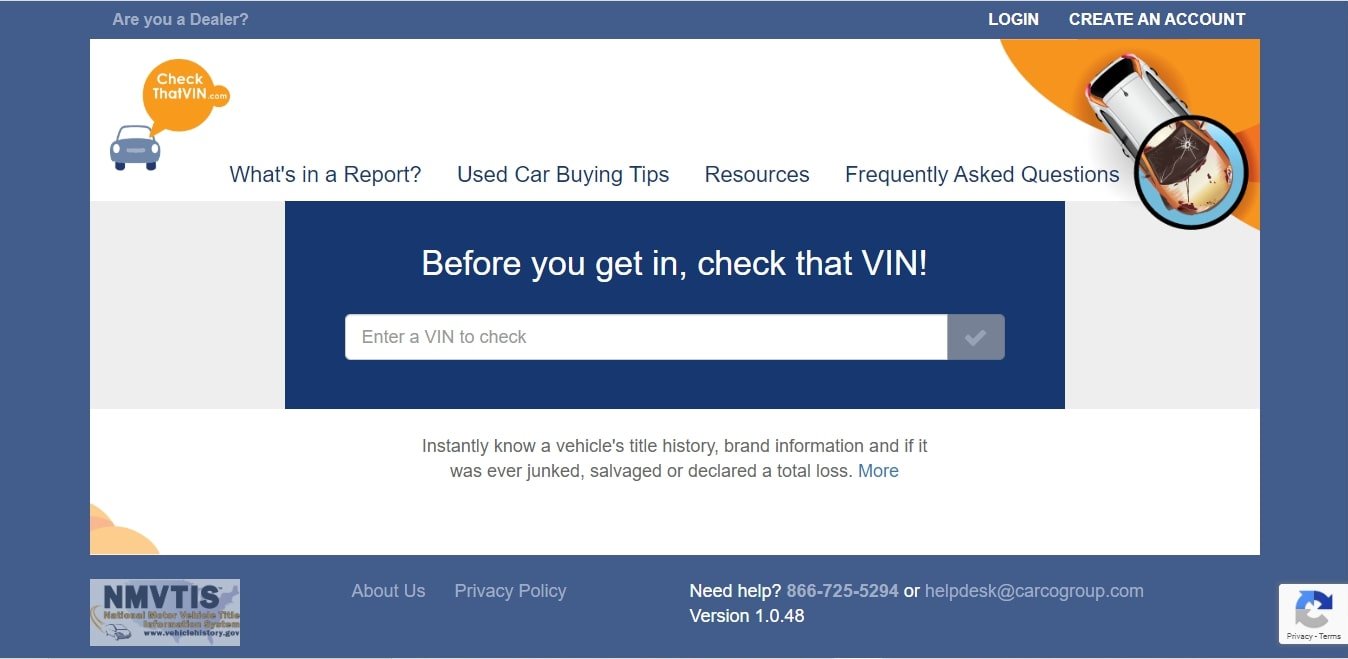 CheckThatVIN - Best Carfax Alternatives - Cheaper Alternative to Carfax