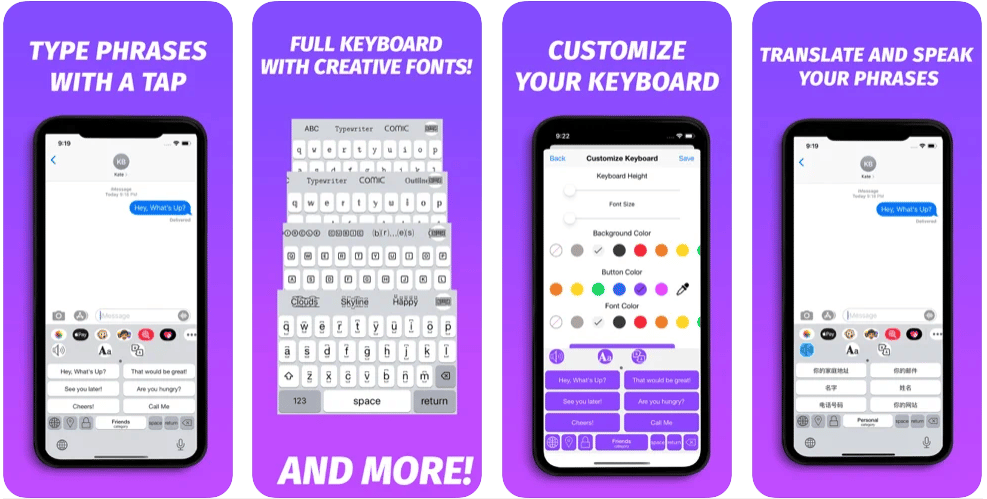 Phraseboard Custom iPhone Keyboard App - Best Custom Keyboard Apps for iPhone to Customize iPhone Keyboard