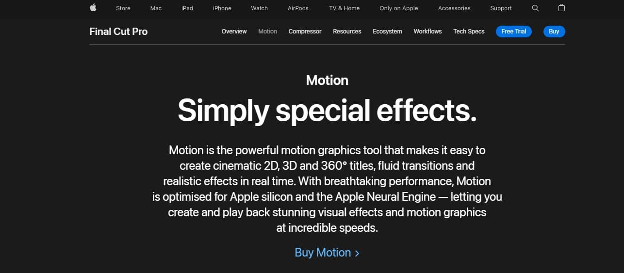Apple Motion Cinematic Video Editor - Best Cinematic Video Editor Software to Make Cinematic Videos