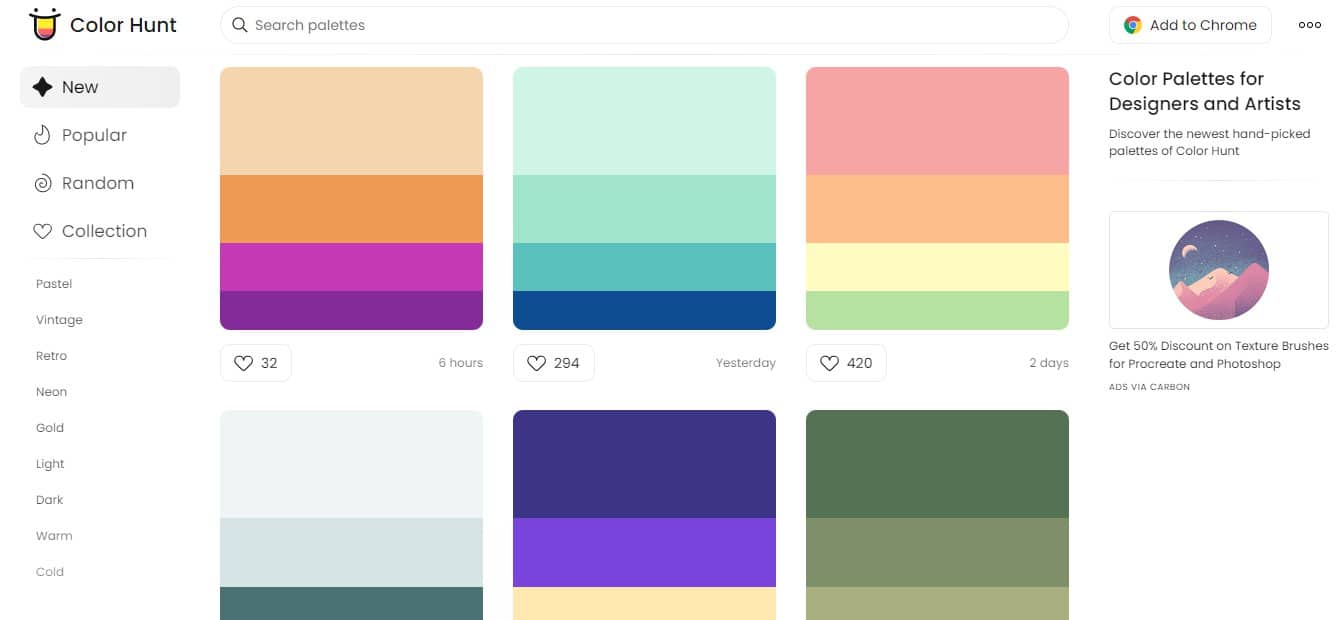 Color Hunt Color Scheme Generator - Best Random Color Palette Generators to Create Beautiful Color Schemes