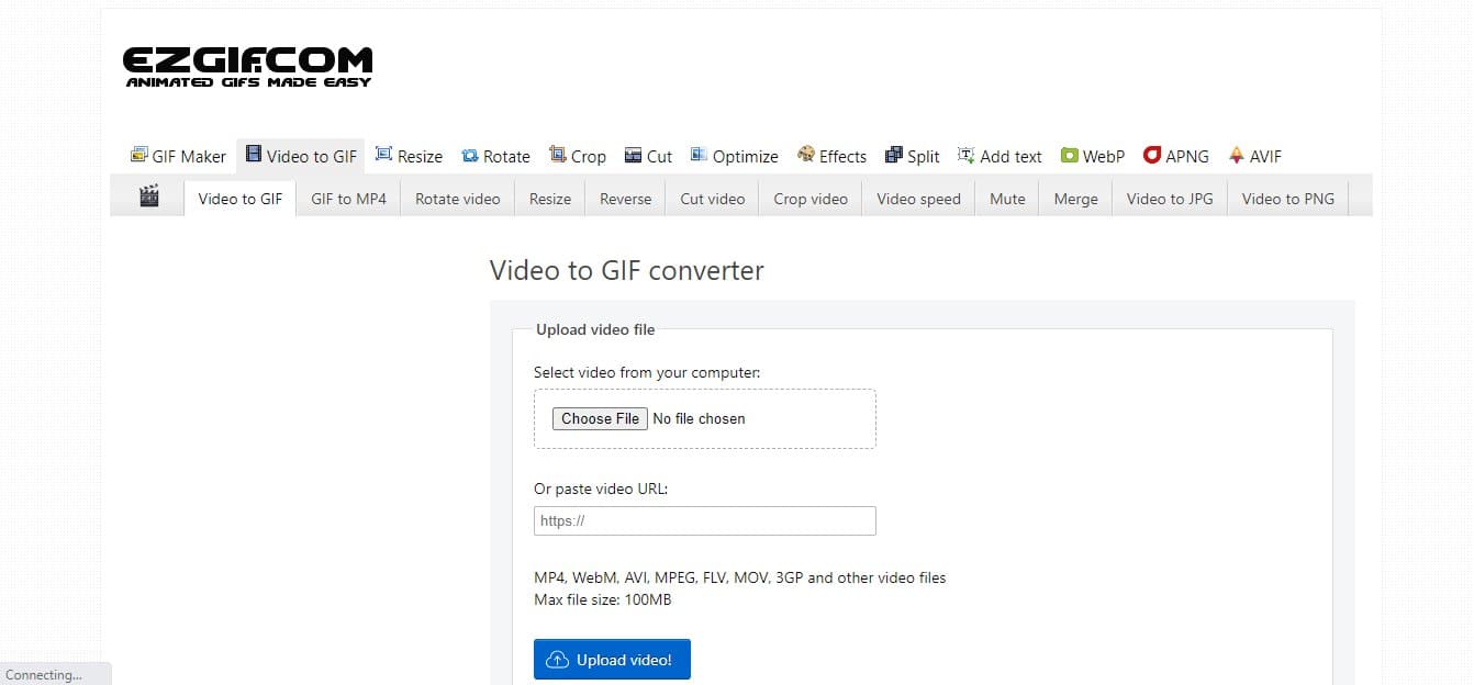 Ezgif Video to GIF Maker - Best Video to GIF Converters to Convert MP4 to GIF