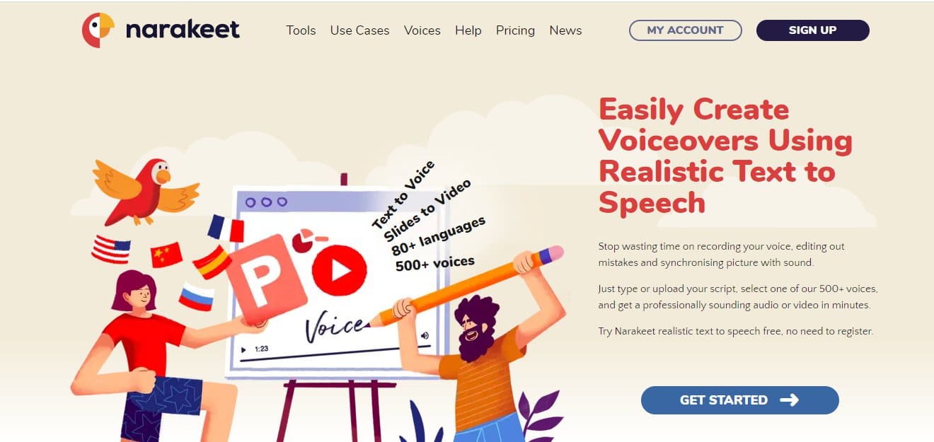 Narakeet Text-to-Speech Video Voice Maker - Best Text-to-Speech Ai Video Speech Voice Maker for YouTube Videos