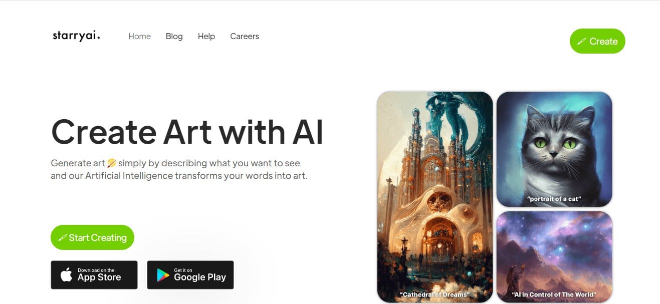 StarryAI Image Generator for Etsy - Best AI Art Generators for Etsy Shop