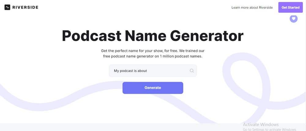 Riverside Podcast Name Generator - Best Podcast Name Generator for Business Name Ideas